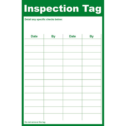 General Inspection Tag