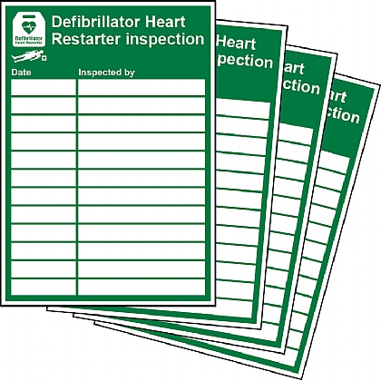 Defibrillator Inspection Sign Updateable Sign A5