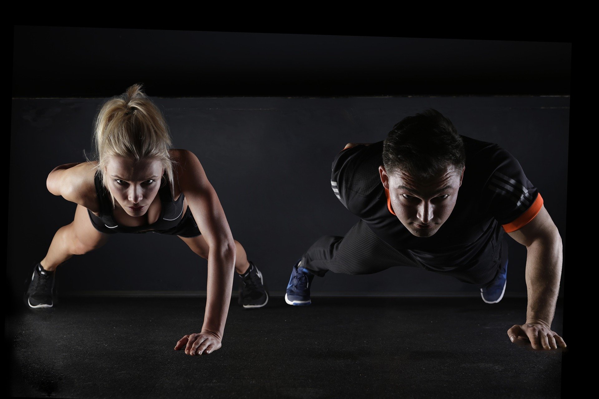 man and woman training