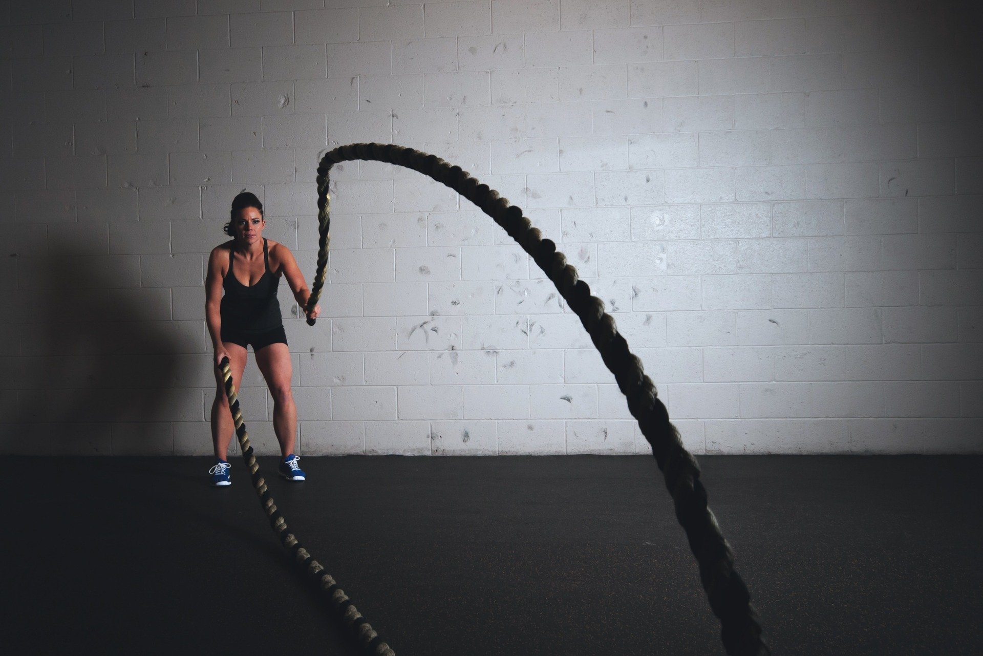 woman training with rope